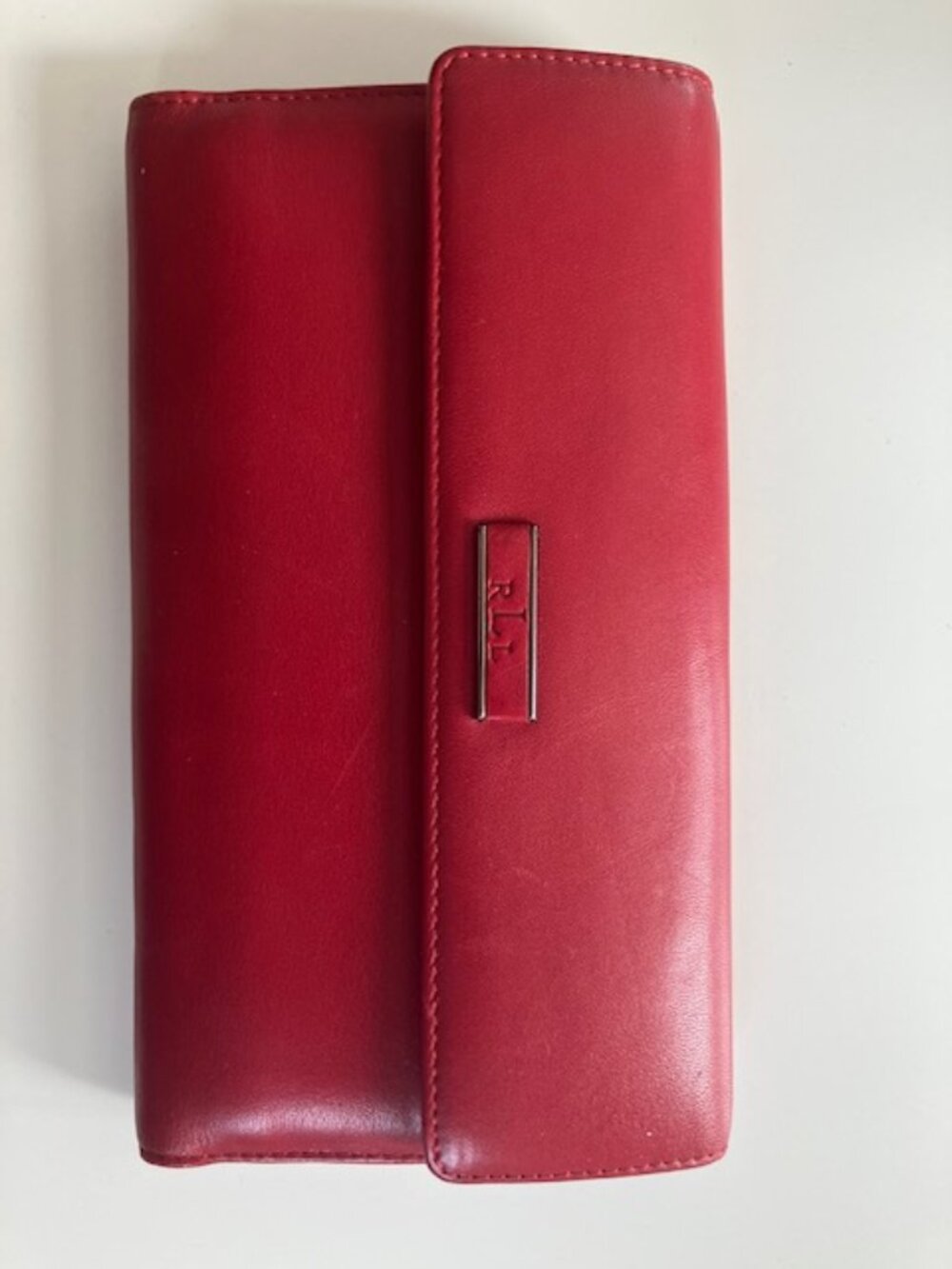 Vintage Y2K Ralph Lauren Red Leather Clutch Wallet